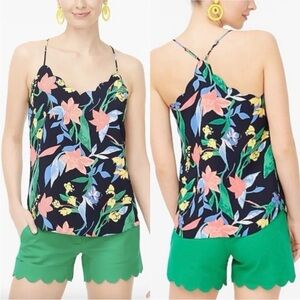 J. Crew Navy Floral Cami Top